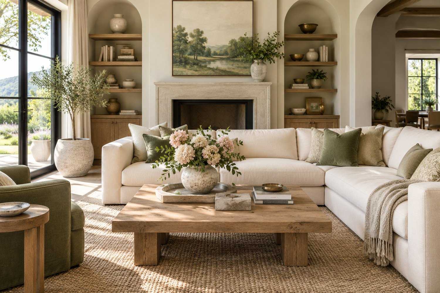 A beautifully clean and organized living room